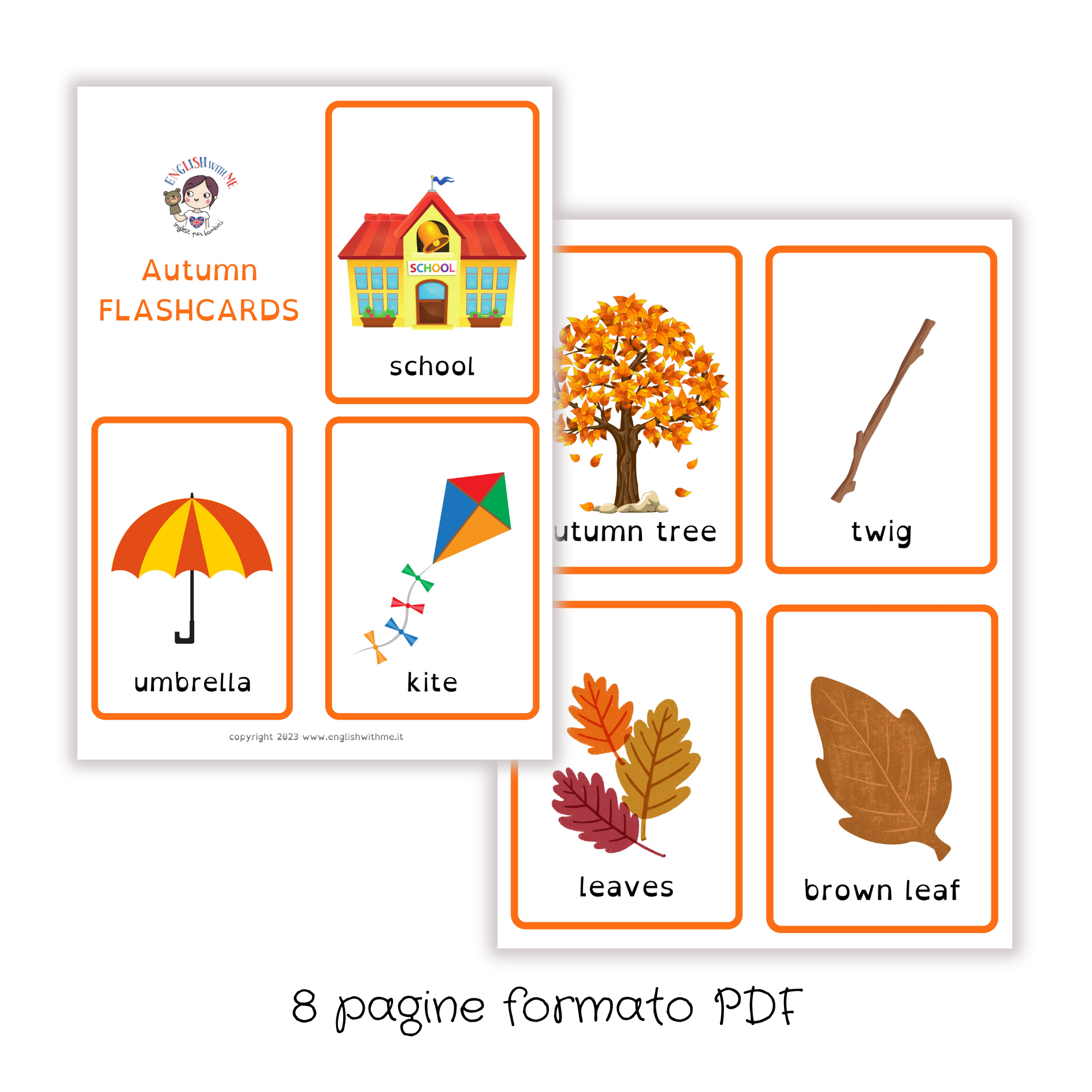 Autumn flashcards for children